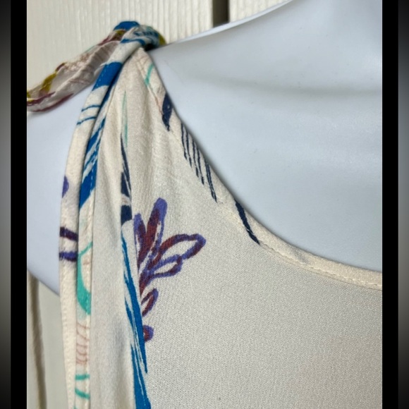 FREE PEOPLE Clear Skies Printed Tunic Dress Boho Cold Shoulder White Pastel XS - Picture 7 of 9